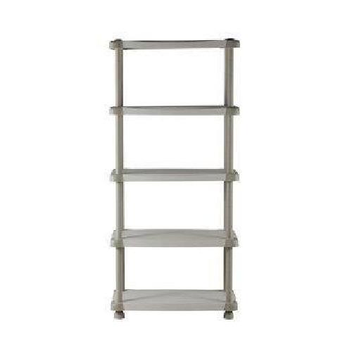 Etabli - Systeme Perfo - Armoire - Mobilier Atelier Etagere de rangement - PLASTIKEN - 5 plateaux - Résine - 30kg/plateau - H 184 x L 88 x P 44cm - Beige et taupe