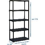 Etabli - Systeme Perfo - Armoire - Mobilier Atelier Etagere plastique TOOD - 5 tablettes - h176x90x40 - 30 kgs par tablette