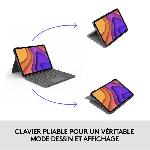 Clavier D'ordinateur Etui clavier pour iPad - 4 et 5ieme gen - LOGITECH - FOLIO TOUCH IPAD AIR - Gris