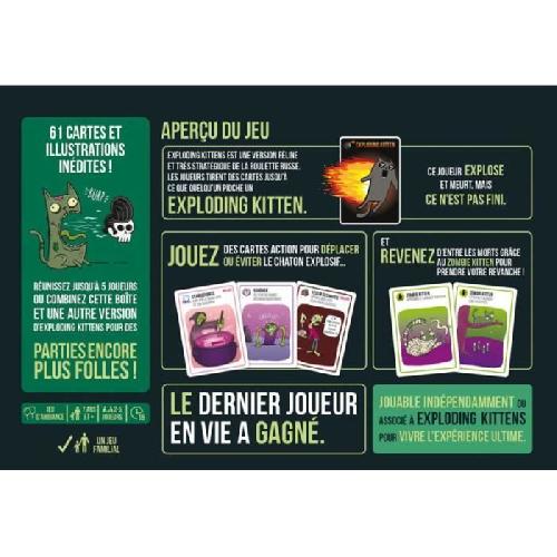 Jeu De Societe - Jeu De Plateau Exploding Kittens : Zombie Kittens