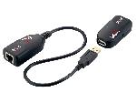 Cable - Connectique Pour Peripherique Extenseur USB 2.0 avec alimentation sur Ethernet Cat5e et 6 50m - Noir