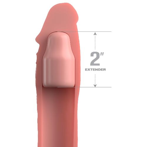 Gaines et Prolongateurs Extension de penis en silicone de 2p avec sangle chair