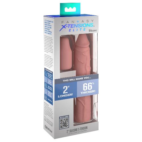 Gaines et Prolongateurs Extension de penis en silicone de 2p chair