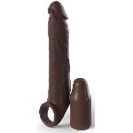 Gaines et Prolongateurs Extension de penis en silicone de 3p avec sangle marron