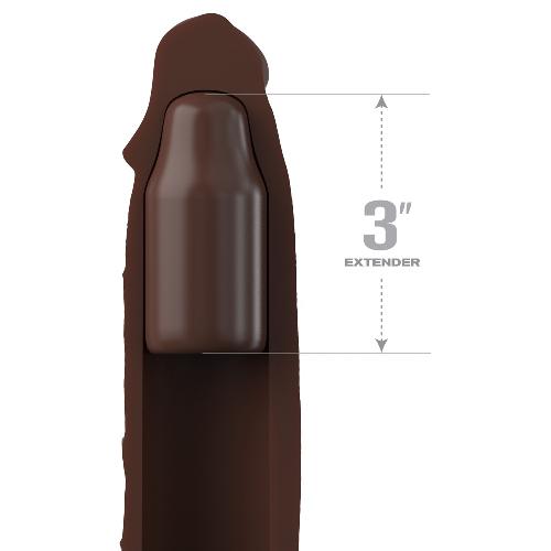 Gaines et Prolongateurs Extension de penis en silicone de 3p avec sangle marron