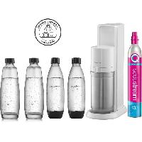 Fabrication Maison Machine a soda et eau gazeuse Sodastream DUO Blanche + 2 carafes + 2 bouteilles