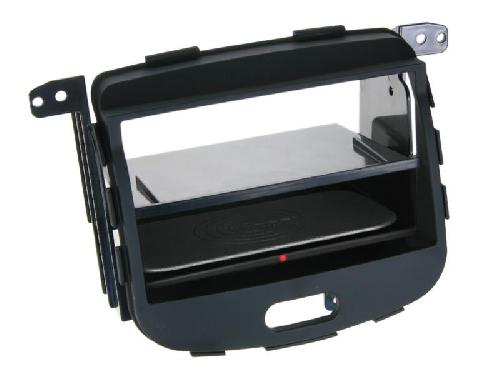 Facade autoradio Hyundai Facade 2DIN compatible avec Hyundai i10 08-13 Vide poche Induction Qi Noir Rubber touch