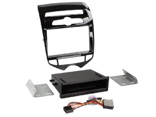 Facade autoradio Hyundai Facade 2DIN compatible avec Hyundai ix20 10-15 Vide poche Induction Qi Noir brillant Clim auto