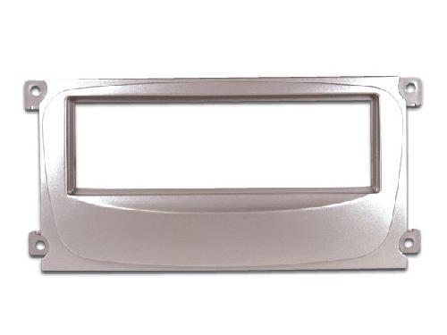 Supports Autoradio de Roger Facade autoradio 1DIN compatible avec Ford C-Max Focus Galaxy Mondeo S-Max - 06-15 - Argent