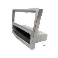 Facade autoradio 1din compatible avec Opel Tigra 06-09 - Argent - avec vide poche