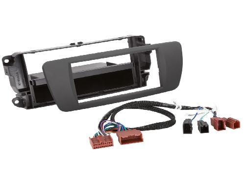 Supports Autoradio de Roger Facade autoradio 1DIN compatible avec Seat Ibiza 6J FL - Gris Tuam