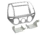 Supports Autoradio de Roger Facade autoradio 2DIN compatible avec Hyundai i20 ap13 Argent Avec clim manuelle