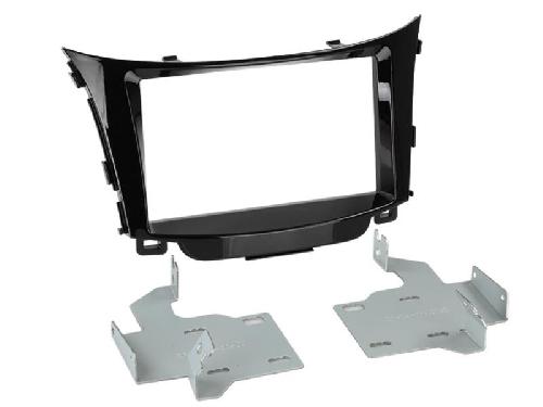 Supports Autoradio de Roger Facade autoradio 2DIN compatible avec Hyundai i30 ap12 Sans nav. Noir brillant