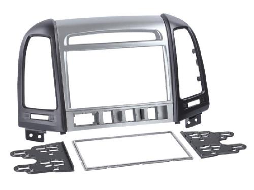 Supports Autoradio de Roger Facade autoradio 2DIN compatible avec Hyundai Santa Fe ap11 Noir Gris