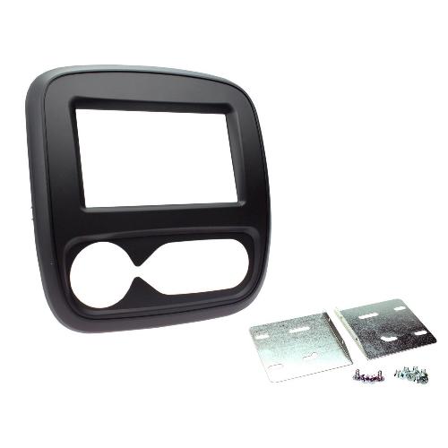 Supports Autoradio de Roger Facade autoradio 2DIN compatible avec Renault Trafic 3 ap16 clim automatique Noir mat