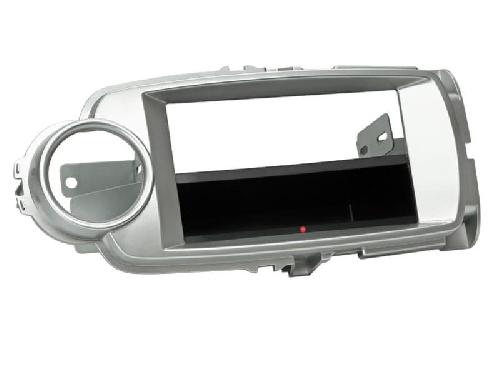 Facade autoradio Toyota Facade autoradio 2DIN compatible avec Toyota Yaris ap11 Avec vide poche Induction Qi Argent