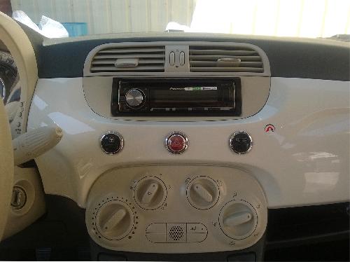 Facade autoradio Fiat Facade Autoradio FA227B compatible avec Fiat 500 500C - Jaune Nacre