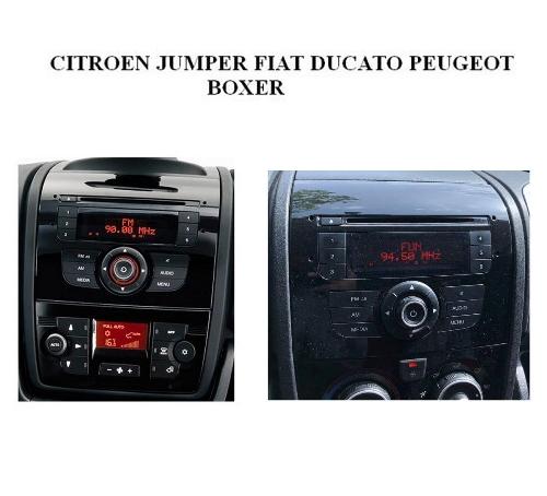 Facade autoradio Fiat Facade autoradio FA435AD 2Din compatible avec Fiat Ducato 11-15 - Noir brillant