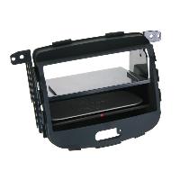Facade Autoradio Facade 2DIN compatible avec Hyundai i10 08-13 Vide poche Induction Qi Noir Rubber touch