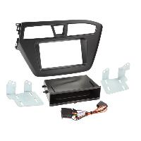 Facade autoradio Hyundai Kit Facade 2DIN compatible avec Hyundai i20 ap14 Avec vide poche Induction Qi Noir