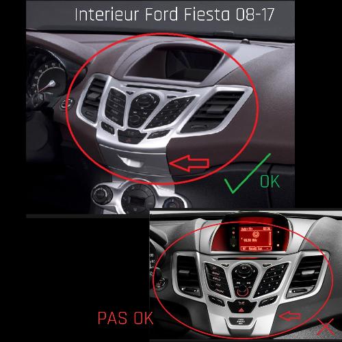 Facade autoradio Ford Facade autoradio KA277N compatible avec Ford Fiesta 08-13 - Sans Ecran - Noir - 2DIN