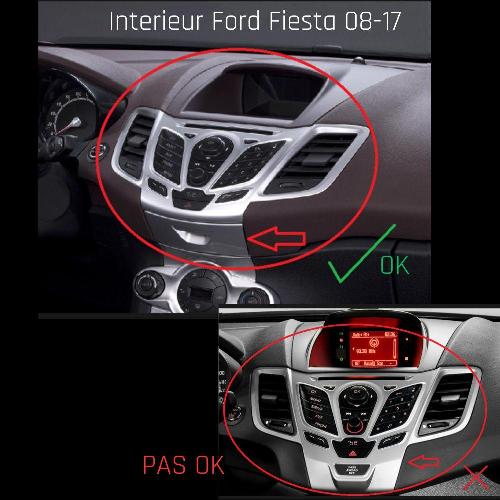 Facade autoradio Ford Facade autoradio KA948 2Din compatible avec Ford Fiesta 08-13 - Sans Ecran - Argent
