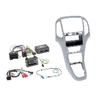 Facade autoradio Opel Kit installation autoradio 2DIN compatible avec Opel Astra ap09 -Vide poche -Argent platine