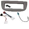 Facade autoradio Renault Kit Installation Autoradio KF217G2 1Din compatible avec Renault Twingo 2012-2014 - Gris - 2 prises blanches