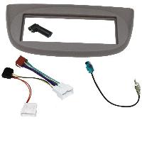Facade autoradio Renault Kit Installation Autoradio KF217G2 1Din compatible avec Renault Twingo 2012-2014 - Gris - 2 prises blanches
