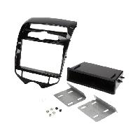 Facades Autoradios Facade autoradio 1DIN compatible avec Hyundai ix20 ap10 - Noir brillant - avec vide-poche