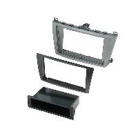 Facades Autoradios Facade autoradio 2Din compatible avec Mazda 6 08-12 avec vide-poche - noir et argent