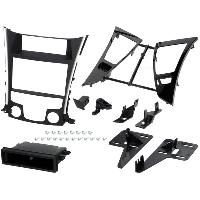 Facades Autoradios Kit 1Din ou 2Din compatible avec Hyundai Sonata 11-13 - clim auto - noir et argent