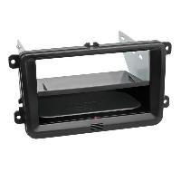 Facades Autoradios Kit Facade autoradio 2DIN compatible avec Seat Skoda VW ap03 Avec vide poche Induction Qi Noir