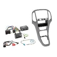 Facades Autoradios Kit installation autoradio 2DIN compatible avec Opel Astra ap09 Gris aluminium -Vide poche