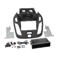 Facades Autoradios Kit Support autoradio compatible avec Ford Transit Connect ap13 Avec vide poche Induction Qi Noir