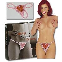 Fantaisie et Humour String Candy Comestible Coeur - Femme