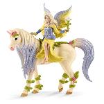 Figurine Miniature - Personnage Miniature Fée Sera avec Figurine Licorne aux fleurs - Fée Sirene Magique et Fantastique et Jouet Licorne - Coffret de Jouets Idéal pour les