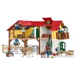Figurine Miniature - Personnage Miniature Ferme avec étable et animaux. coffret de 97 pieces avec figurines de fermier. plusieurs animaux et accessoires. jouets de ferme