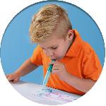 Jeu De Peinture Feutres aerographes Blow - SES CREATIVE - Pour enfants - 7 couleurs - Bleu et vert