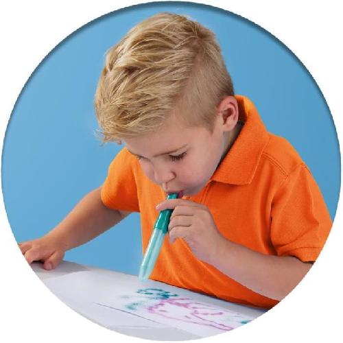 Jeu De Peinture Feutres aerographes Blow - SES CREATIVE - Pour enfants - 7 couleurs - Bleu et vert