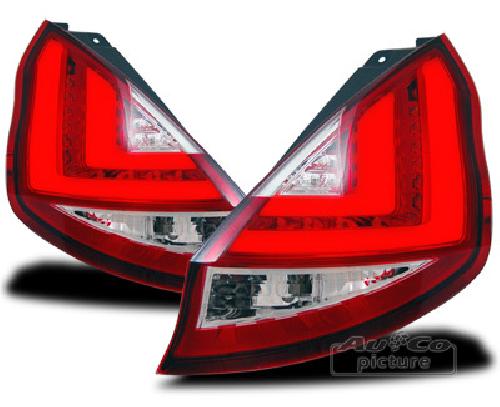 Phares - Feux - Repetiteur Lateral - Clignotants - Centrale Clignotante -  Bloc Feu Arriere - Optique De Phare - Eclairage De Pl Feux arriere LED compatible avec Ford Fiesta MK7 -JA8- Facelift rouge cristal