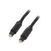 Fibres Optiques Cable- Toslink prise.de deux cotes- 1m- Plaquage- dore- noir