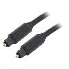 Fibres Optiques Cable- Toslink prise.de deux cotes- 2m- Plaquage- dore- noir