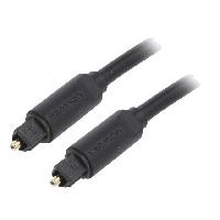 Fibres Optiques Cable- Toslink prise.de deux cotes- 2m- Plaquage- dore- noir Fibres Optiques Cable- Toslink prise.de deux cotes- 2m- Plaquage- dore- noir