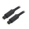 Fibres Optiques Cable- Toslink prise.de deux cotes- 5m- Plaquage- dore- noir