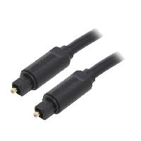 Fibres Optiques Cable- Toslink prise.de deux cotes- 5m- Plaquage- dore- noir Fibres Optiques Cable- Toslink prise.de deux cotes- 5m- Plaquage- dore- noir