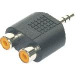 Fiche 2xRCA femelles vers Jack 3.5 male - Stereo