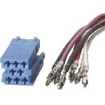 Fiche autoradio Mini ISO 8PIN fils nus avec broches