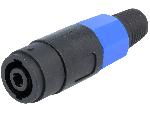 Raccords & Bouchons Fiche haut-parleur Male - 4 broches connecteur 4.8mm - Bleu