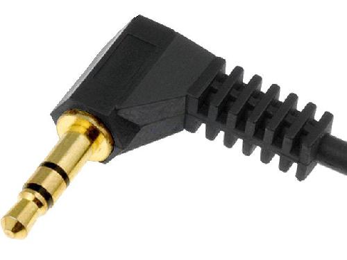 Cable Jack Fiche Jack Male Angulaire 3.5mm doree avec cable 80cm
